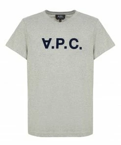 A.P.C. Tee-shirt Gris Clair Chiné Noir
