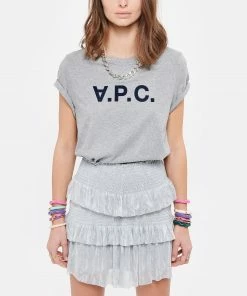 A.P.C. Tee-shirt Gris Clair Chiné Noir -Boutique MAJESTIC FILATURES unnamed file 4176
