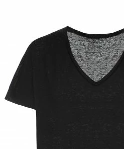 MAJESTIC FILATURES Tee-shirt Loose Col V Lin Noir -Boutique MAJESTIC FILATURES unnamed file 4180