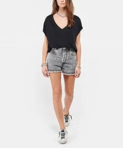 MAJESTIC FILATURES Tee-shirt Loose Col V Lin Noir -Boutique MAJESTIC FILATURES unnamed file 4181