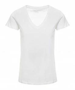 MAJESTIC FILATURES Tee-shirt Julia Col V Coton Blanc
