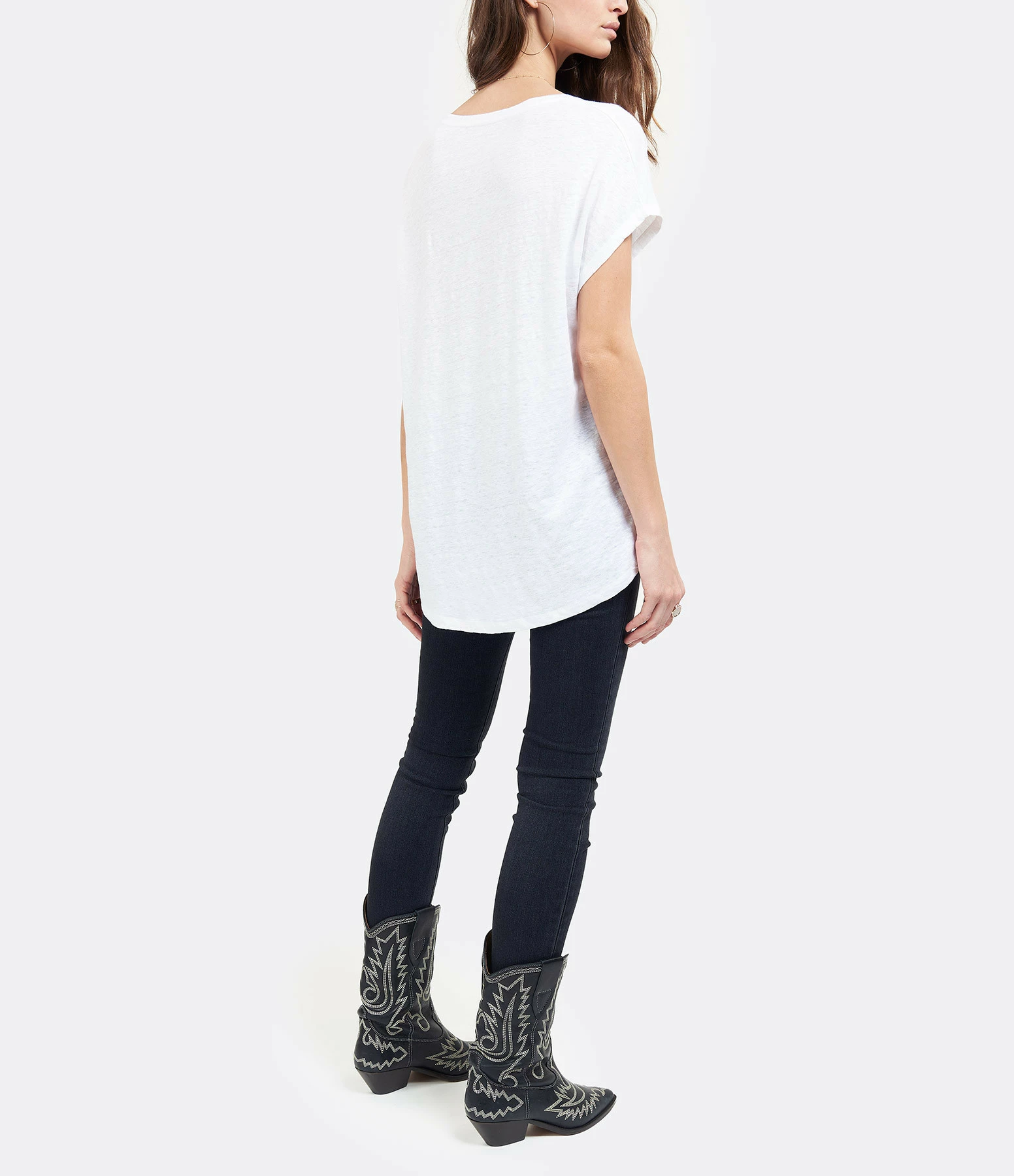 MAJESTIC FILATURES Tee-shirt Col V Lin Blanc 7 MAJESTIC FILATURES Tee-shirt Col V Lin Blanc – Image 5