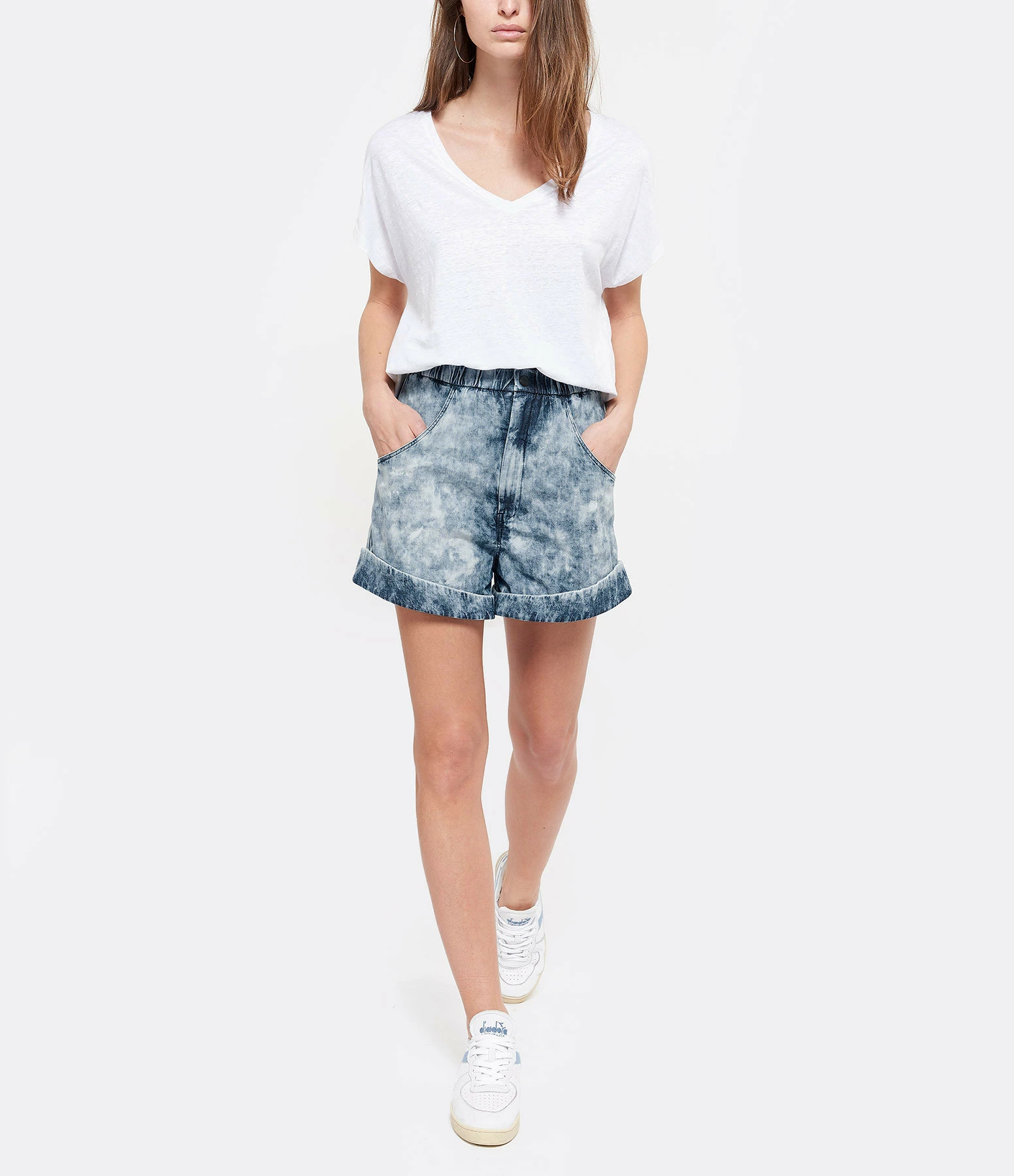 MAJESTIC FILATURES Tee-shirt Col V Lin Blanc 8 MAJESTIC FILATURES Tee-shirt Col V Lin Blanc – Image 6