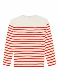 MAISON LABICHE Tee-shirt Cool Sailor Amore Coton Biologique Rouge Ivoire