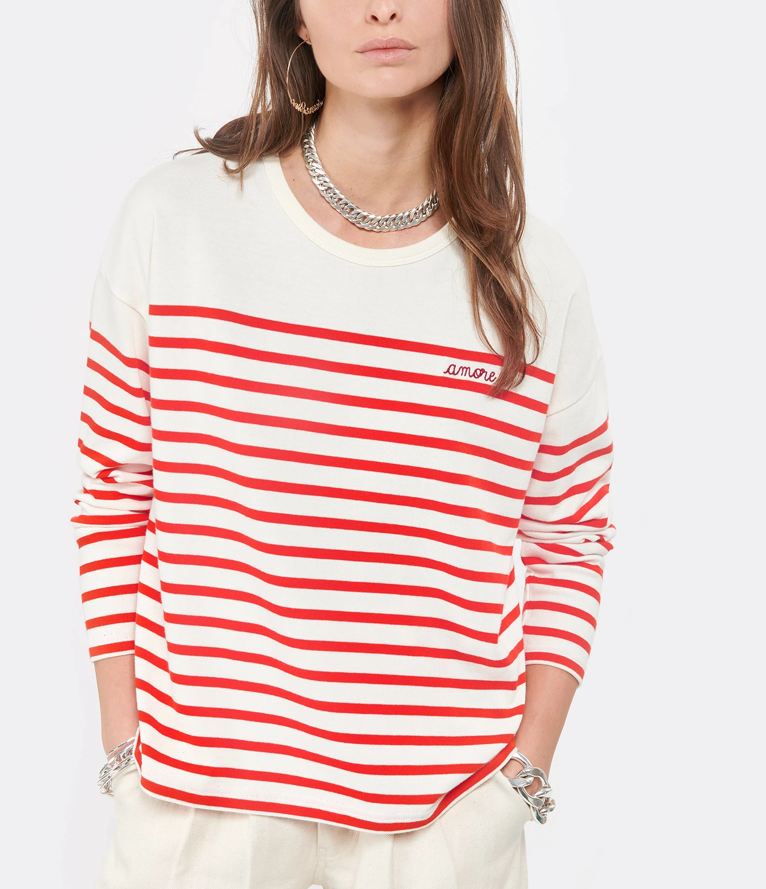 MAISON LABICHE Tee-shirt Cool Sailor Amore Coton Biologique Rouge Ivoire 5 MAISON LABICHE Tee-shirt Cool Sailor Amore Coton Biologique Rouge Ivoire – Image 3