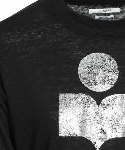 Alternative view of ISABEL MARANT ÉTOILE Tee-shirt Klowia Lin Noir Argenté Rose