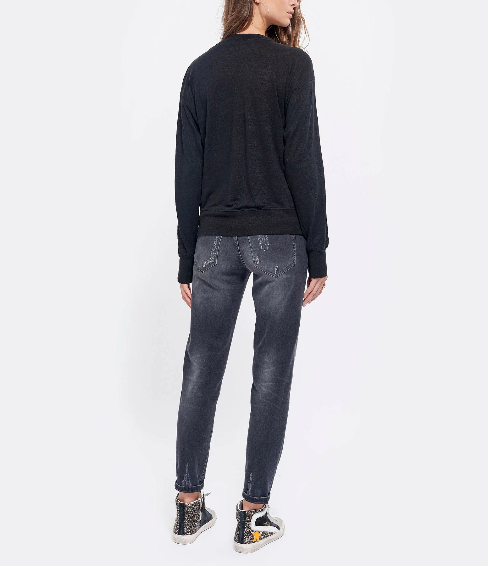 ISABEL MARANT ÉTOILE Tee-shirt Klowia Lin Noir Argenté Rose 6 ISABEL MARANT ÉTOILE Tee-shirt Klowia Lin Noir Argenté Rose – Image 4