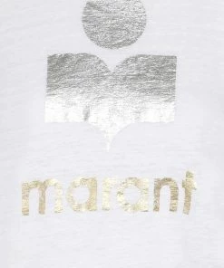 Alternative view of ISABEL MARANT ÉTOILE Tee-shirt Klowia Lin Blanc Argenté Doré