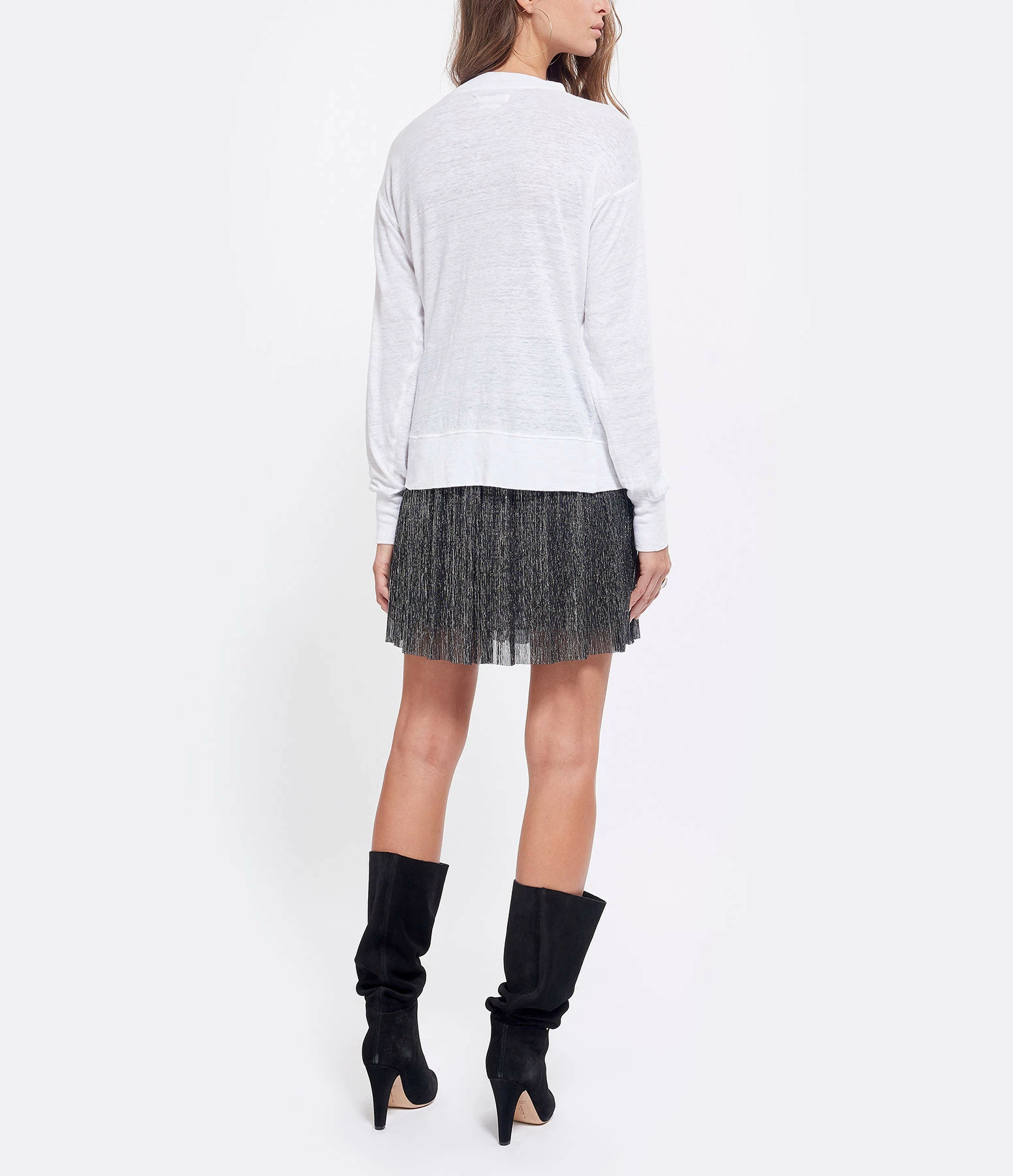 ISABEL MARANT ÉTOILE Tee-shirt Klowia Lin Blanc Argenté Doré 6 ISABEL MARANT ÉTOILE Tee-shirt Klowia Lin Blanc Argenté Doré – Image 4