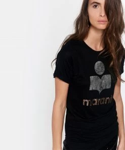 ISABEL MARANT ÉTOILE Tee-shirt Koldi Lin Noir Argenté Rose -Boutique MAJESTIC FILATURES unnamed file 4280