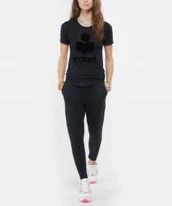 ISABEL MARANT ÉTOILE Tee-shirt Koldi Logo Lin Noir -Boutique MAJESTIC FILATURES unnamed file 4285