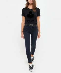 ISABEL MARANT ÉTOILE Tee-shirt Koldi Logo Lin Noir -Boutique MAJESTIC FILATURES unnamed file 4286