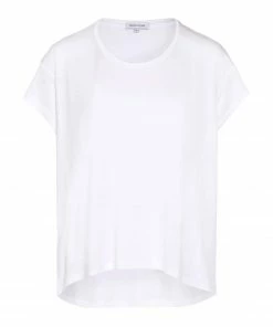 Boutique MAJESTIC FILATURES 30 JEANNE VOULAND Tee-shirt Bach Col Rond Lyocell Blanc