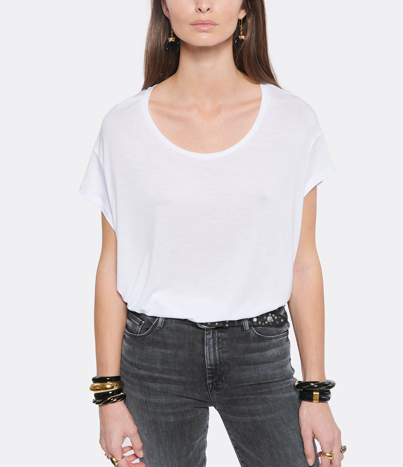 JEANNE VOULAND Tee-shirt Bach Col Rond Lyocell Blanc 5 JEANNE VOULAND Tee-shirt Bach Col Rond Lyocell Blanc – Image 3