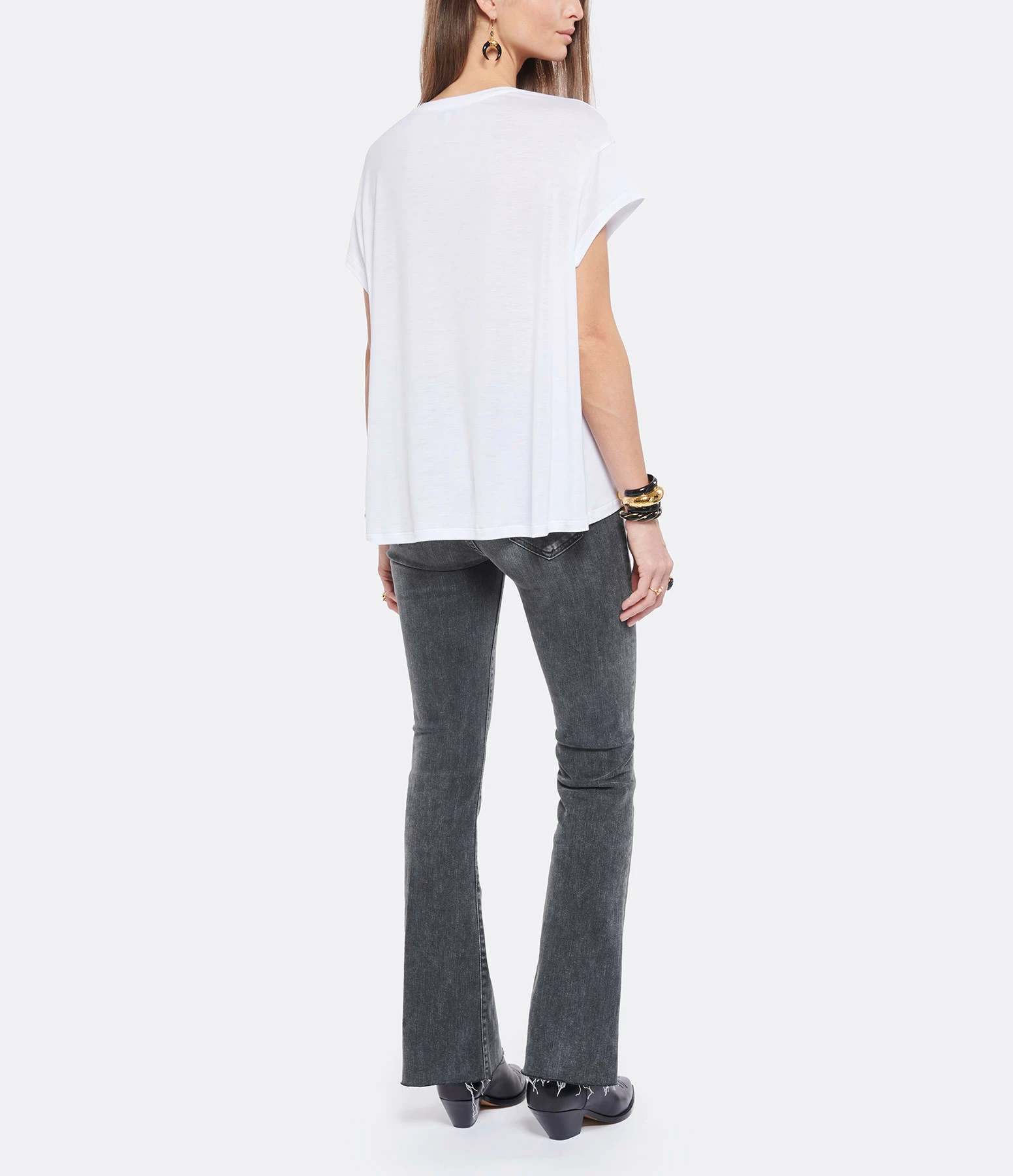 JEANNE VOULAND Tee-shirt Bach Col Rond Lyocell Blanc 7 JEANNE VOULAND Tee-shirt Bach Col Rond Lyocell Blanc – Image 5