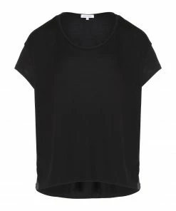 Boutique MAJESTIC FILATURES 28 JEANNE VOULAND Tee-shirt Bach Col Rond Lyocell Noir