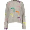 MIRA MIKATI Pull Jumper Brodé Laine Mérinos Gris -Boutique MAJESTIC FILATURES unnamed file 439