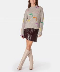 MIRA MIKATI Pull Jumper Brodé Laine Mérinos Gris -Boutique MAJESTIC FILATURES unnamed file 442