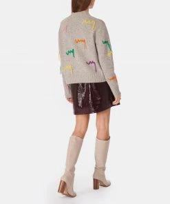 MIRA MIKATI Pull Jumper Brodé Laine Mérinos Gris -Boutique MAJESTIC FILATURES unnamed file 443