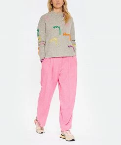 MIRA MIKATI Pull Jumper Brodé Laine Mérinos Gris -Boutique MAJESTIC FILATURES unnamed file 444