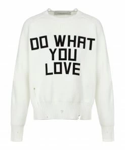 GOLDEN GOOSE Pull Journey Do What You Love Coton Blanc