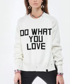 GOLDEN GOOSE Pull Journey Do What You Love Coton Blanc -Boutique MAJESTIC FILATURES unnamed file 505