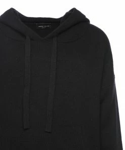 ROBERTO COLLINA Pull Capuche Laine Mérino Noir -Boutique MAJESTIC FILATURES unnamed file 540