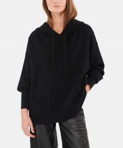 ROBERTO COLLINA Pull Capuche Laine Mérino Noir -Boutique MAJESTIC FILATURES unnamed file 541