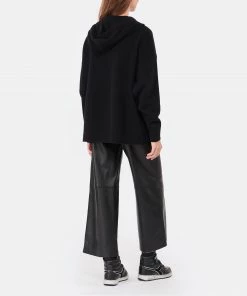 ROBERTO COLLINA Pull Capuche Laine Mérino Noir -Boutique MAJESTIC FILATURES unnamed file 543