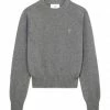 AMI PARIS Pull Col Rond Ami De Cachemire Recyclé Gris -Boutique MAJESTIC FILATURES unnamed file 564