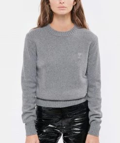 AMI PARIS Pull Col Rond Ami De Cachemire Recyclé Gris 9 AMI PARIS Pull Col Rond Ami De Cachemire Recyclé Gris -Boutique MAJESTIC FILATURES unnamed file 566