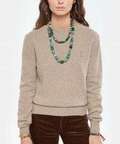 AMI PARIS Pull Col Rond Ami De Cachemire Recyclé Beige -Boutique MAJESTIC FILATURES unnamed file 571