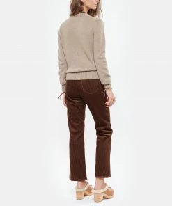AMI PARIS Pull Col Rond Ami De Cachemire Recyclé Beige -Boutique MAJESTIC FILATURES unnamed file 572