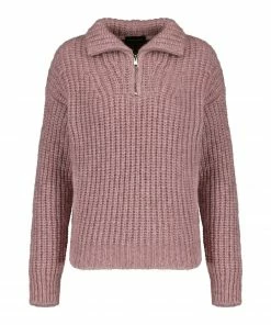 ROBERTO COLLINA Pull Zip Laine Rose
