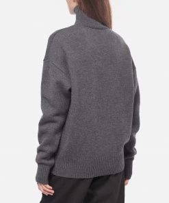 AMI PARIS Pull Unisexe Ami De Cœur Laine Gris Rouge -Boutique MAJESTIC FILATURES unnamed file 634