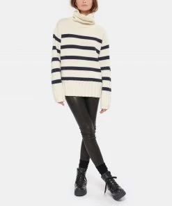 MADE IN TOMBOY Pull Ely Col Roulé Laine Rayures Écru Bleu -Boutique MAJESTIC FILATURES unnamed file 642