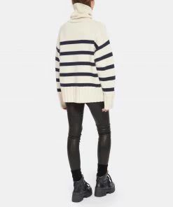 MADE IN TOMBOY Pull Ely Col Roulé Laine Rayures Écru Bleu -Boutique MAJESTIC FILATURES unnamed file 643