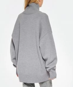 AMI PARIS Pull Unisexe Ami De Cœur Laine Gris Noir -Boutique MAJESTIC FILATURES unnamed file 662