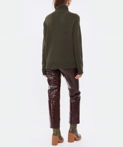 MAJESTIC FILATURES Pull Col Montant Laine Cachemire Kaki -Boutique MAJESTIC FILATURES unnamed file 673