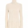 ZIMMERMANN Pull Franges Cachemire Laine Ivoire