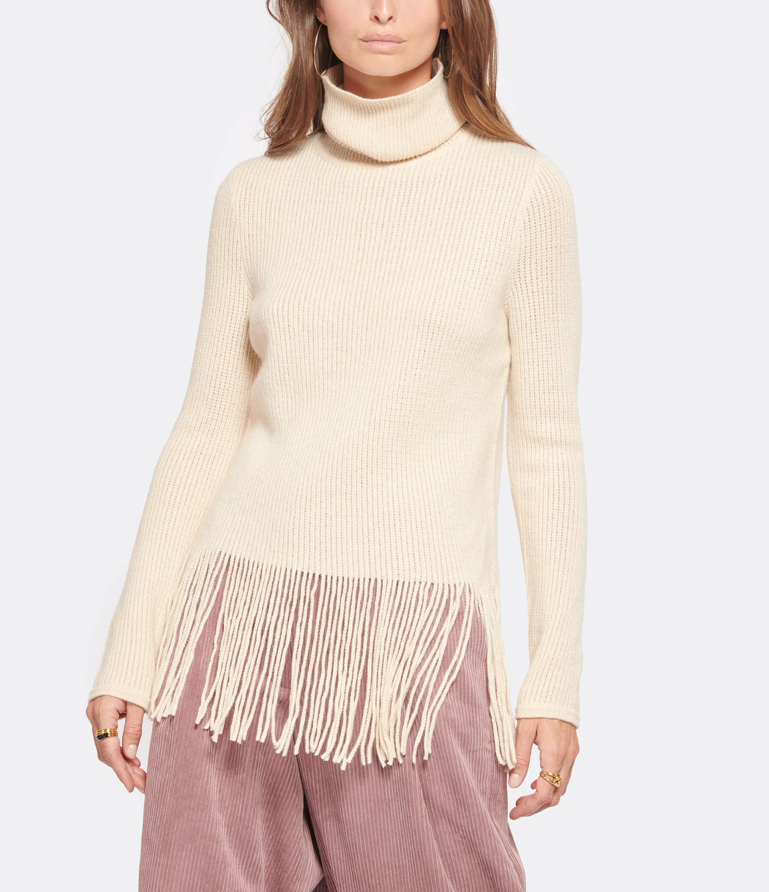 ZIMMERMANN Pull Franges Cachemire Laine Ivoire 4 ZIMMERMANN Pull Franges Cachemire Laine Ivoire – Image 2