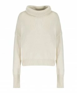ROBERTO COLLINA Pull Col Roulé Laine Écru