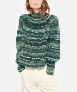 ANTIK BATIK Pull Emmy Laine Rayures Vert -Boutique MAJESTIC FILATURES unnamed file 776