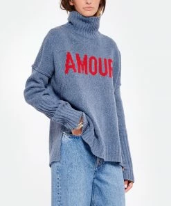 ZADIG & VOLTAIRE Pull Alma Amour Laine Bleu Denim -Boutique MAJESTIC FILATURES unnamed file 781