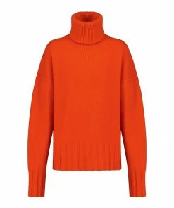 MADE IN TOMBOY Pull Ely Col Roulé Laine Orange