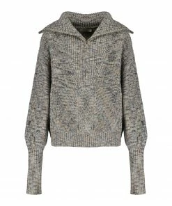 MES DEMOISELLES Pull Jerry Laine Col Montant Gris