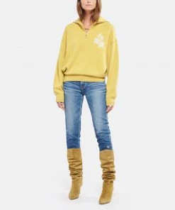ISABEL MARANT ÉTOILE Pull Azra Coton Jaune Pâle -Boutique MAJESTIC FILATURES unnamed file 832