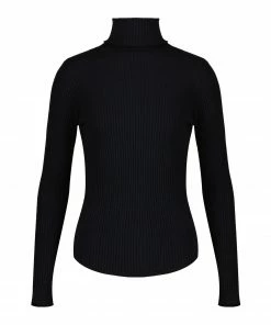 MAJESTIC FILATURES Tee-shirt Col Roulé Coton Noir