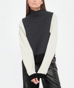 MAJESTIC FILATURES Pull Col Montant Laine Cachemire Anthracite Chiné -Boutique MAJESTIC FILATURES unnamed file 850