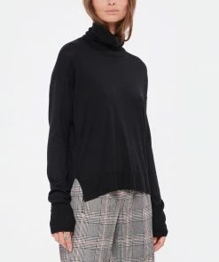 CT PLAGE Pull Col Montant Soie Cachemire Noir -Boutique MAJESTIC FILATURES unnamed file 872